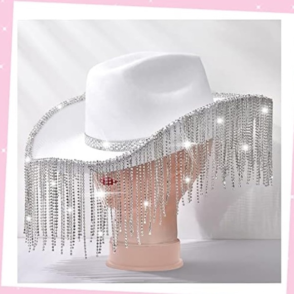 NEW| Rhinestone Fringe Cowboy Cowgirl Festival Carnival Concert Hat - Picture 5 of 9